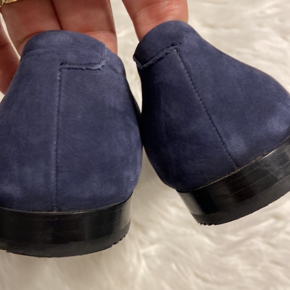 Ecco Blue Suede Flats Sleek Minimalist Design size US 6 BNWOT see photos - Picture 10 of 12